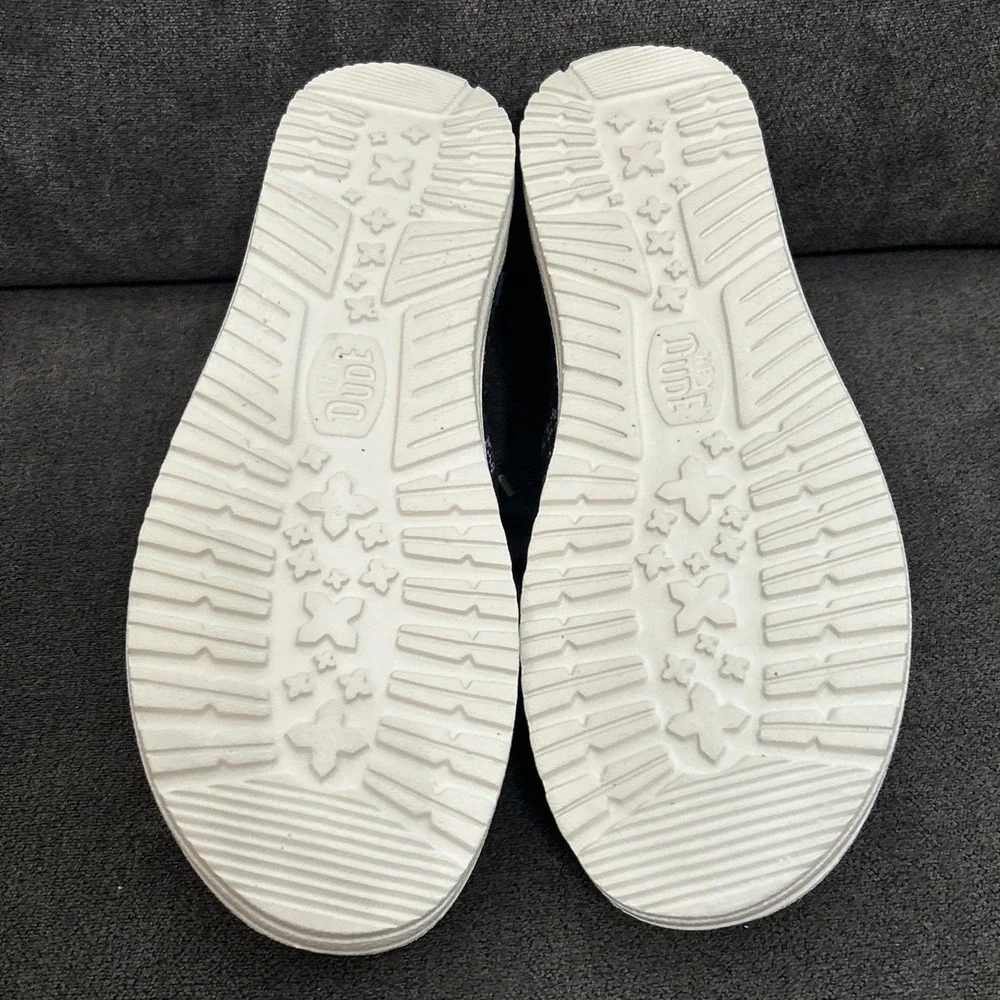 Hey Dude Wendy Winter Sweater Womens 7 Navy Blue Ugly Slip On Shoes 43536-4HQ - Picture 6 of 10